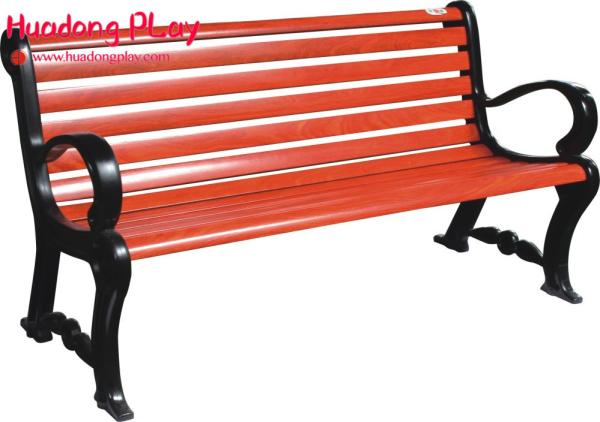 Commercial Grade Weatherproof 3 Seater Outdoor Benches Resting In Garden Red