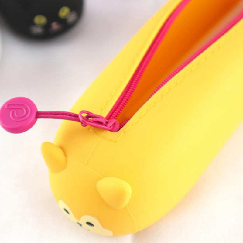Pig Silicone Cartoon Pencil Box For Boys And Girls Stationery Case Pencil Pouch Makeup Bag School Supplies For Kids