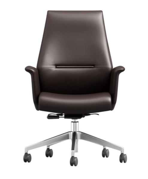 Buy cheap Middle Back 0.29m3 CBM Leather Revolving Chair With Castors from wholesalers