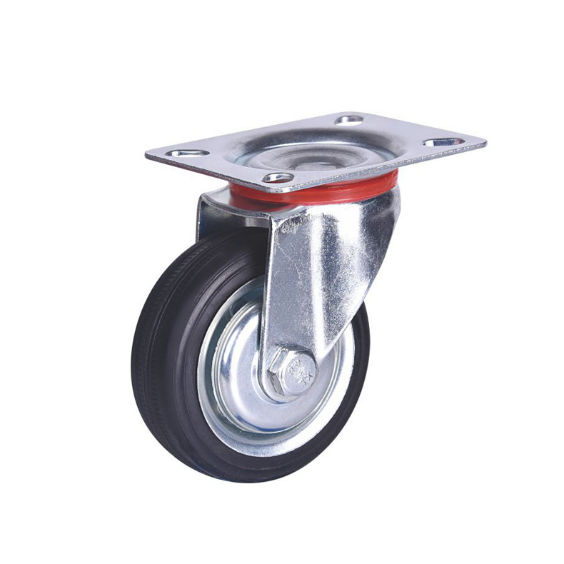 3inch 4inch 5inch Industry Duty Black Rubber Furniture Industry Trolley Caster