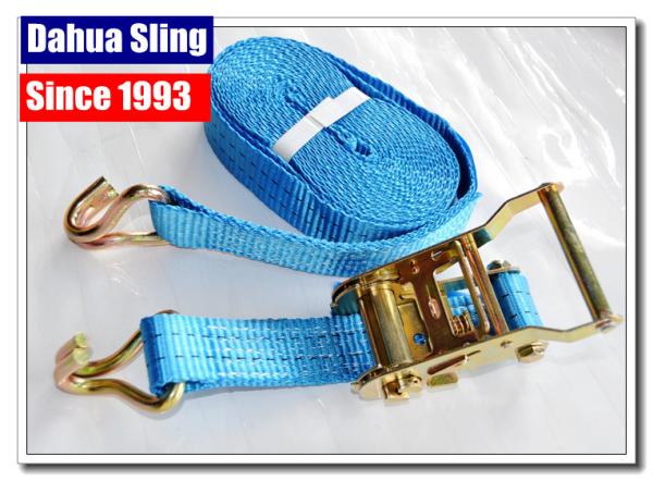 Buy cheap Blue E Track Ratchet Tie Down Straps For Trucks 35mm Webbing Acid Resistance from wholesalers