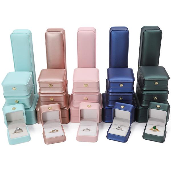 Buy cheap Custom Logo PU Leather Jewelry Box for Crown Bracelet Pendant Necklace Ring Packaging from wholesalers