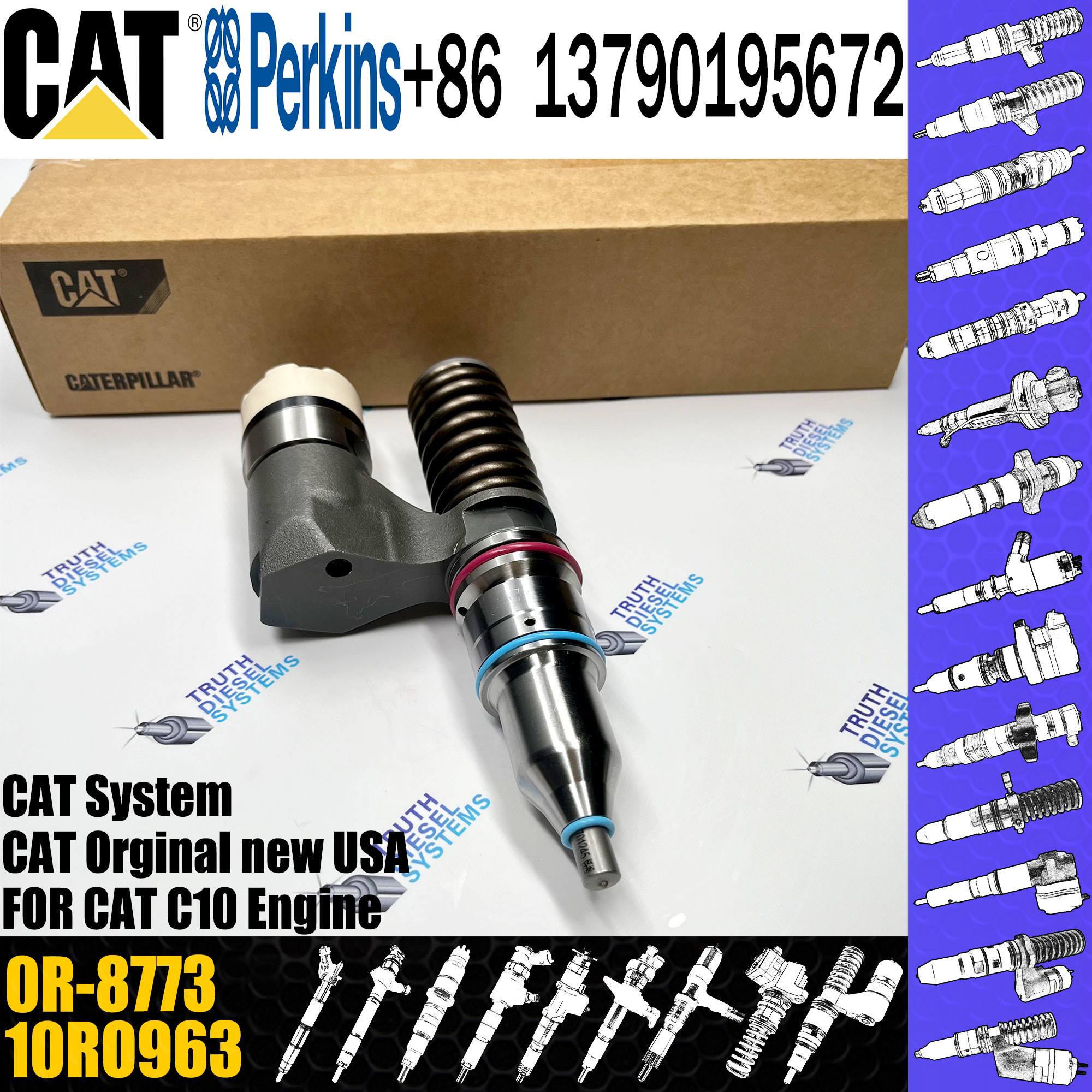 diesel fuel engine injector 116-5425 116-8866 137-2500 0R-8773 for CAT c10 engine