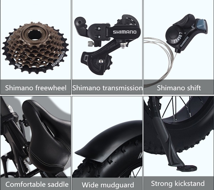 500W Motor Fat Electric Bike Foldable with 48V 15AH Lithium Battery and 20" Wheel Size