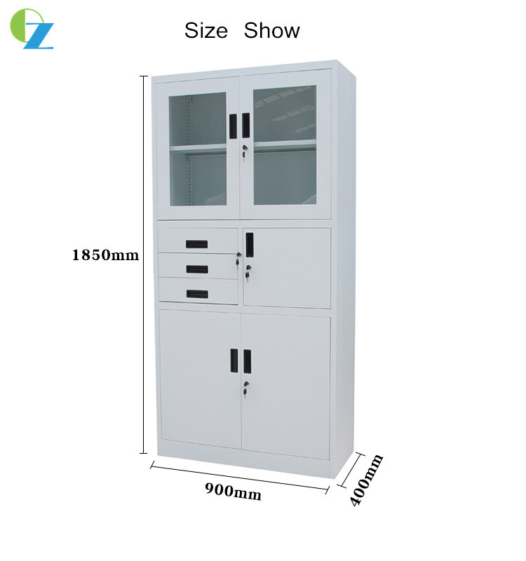 Thickness 0.5-1mm 3 Drawer Metal File Cabinet KD Structure