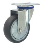 Industry Trolley Furniture TPR Soft Grey Rubber Plate Swivel Caster Wheels 3 4 5