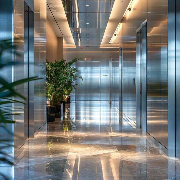 Custom-Fit Stainless Steel Panels, Brushed Silver, for Bespoke Architectural