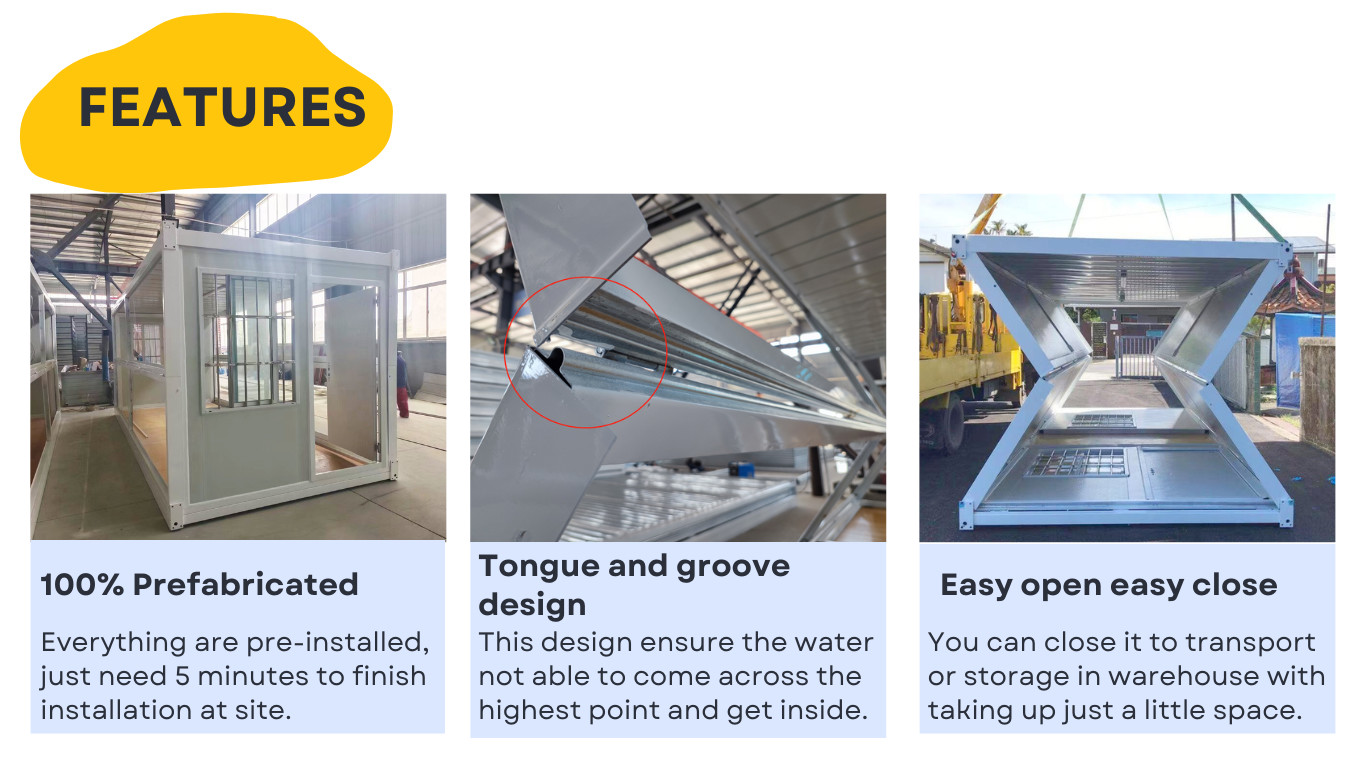 BOX SPACE 15 Minutes Installed Foldable Container House Prefabricated Mobile Homes For Construction Site And Shelter