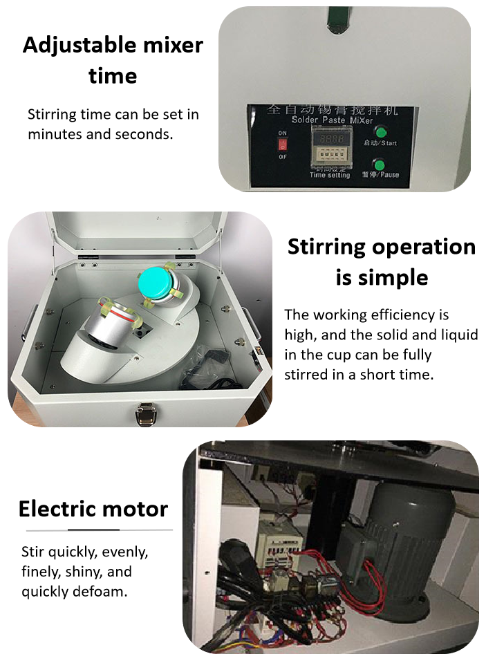 50HZ 40W Solder Paste Mixer Standard 380mm/Mins Rotating Speed For SMT Production Line