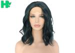 Black Short Natural Wave Synthetic Cosplay Wigs For Lady Heat Resistant 150g -