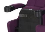 Commercial Steel Frame Public Theater Seating Purple Color With Rocker Back