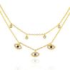 Buy cheap Double Layer Evil Eye Bezel Set Diamond Necklace Women Bezel Set Pendants from wholesalers
