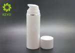 White Cylinder Empty Cosmetic Bottles Recyle Lotion Airless Pump Bottle In 100ML