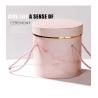 Buy cheap Green Leaf Veins Marbling Round Flower Gift Box Cylinder Rose Box With Handle from wholesalers