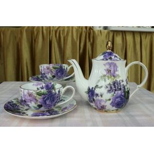 Buy cheap Decal Humanized Handle Porcelain Reusable Bone China Tea Cups from wholesalers