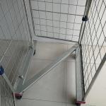 Heavy Duty Mesh Logistics Trolley Delivery Goods Chrome Plated Material