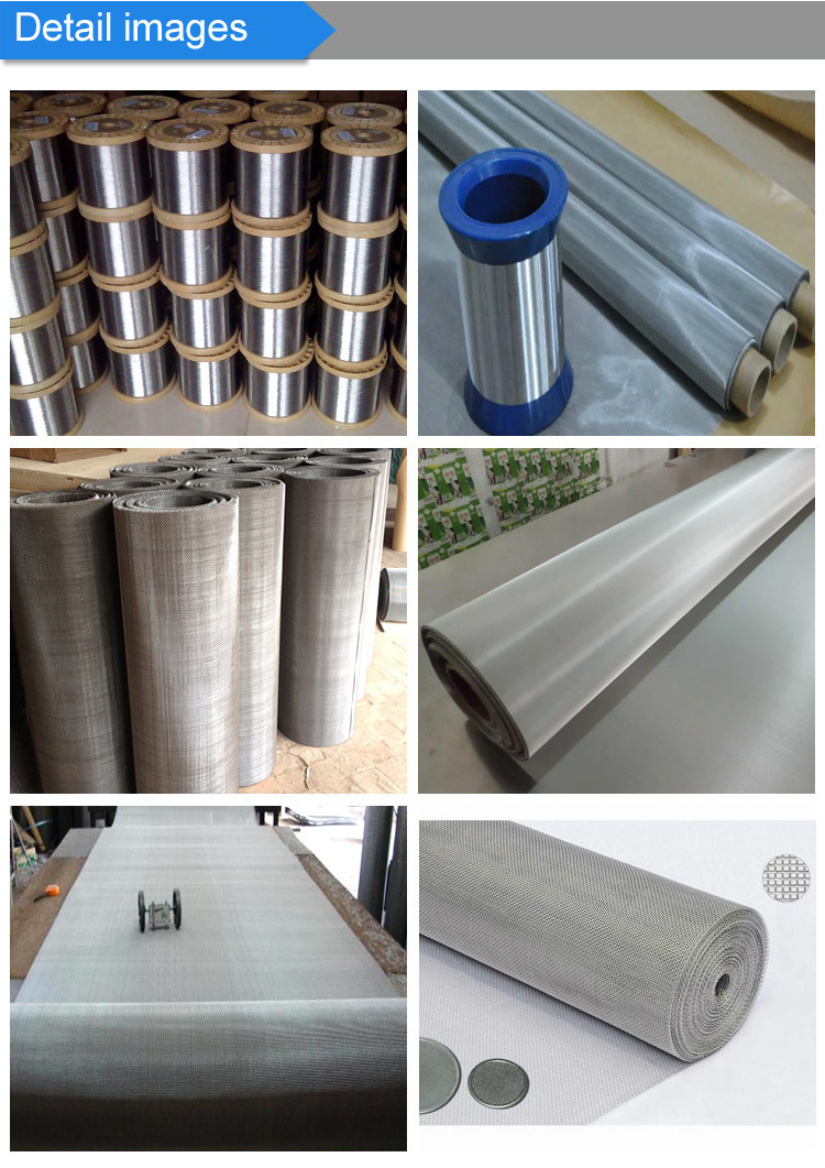 5 10 20 25 50 100 Micron Ultra Fine 304 316 316l Stainless Steel Wire Mesh Screen / Net / Filter Cloth