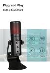 Black USB2.0 Desktop Condenser Microphone With Gain Control