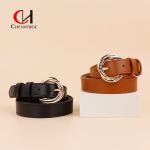 Standard Length Black Women'S Belt Fashion Business Style Gold Belt Buckle