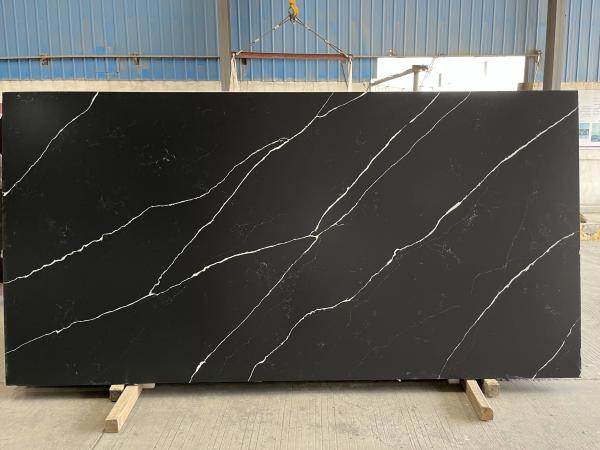 Buy cheap White Vein Calacatta Quartz Stone Black Marble Slab Counter Top Countertop For Kitchen Countertop from wholesalers