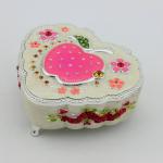 Heart Shape Musical Jewelry Box with Cosmetic Mirror