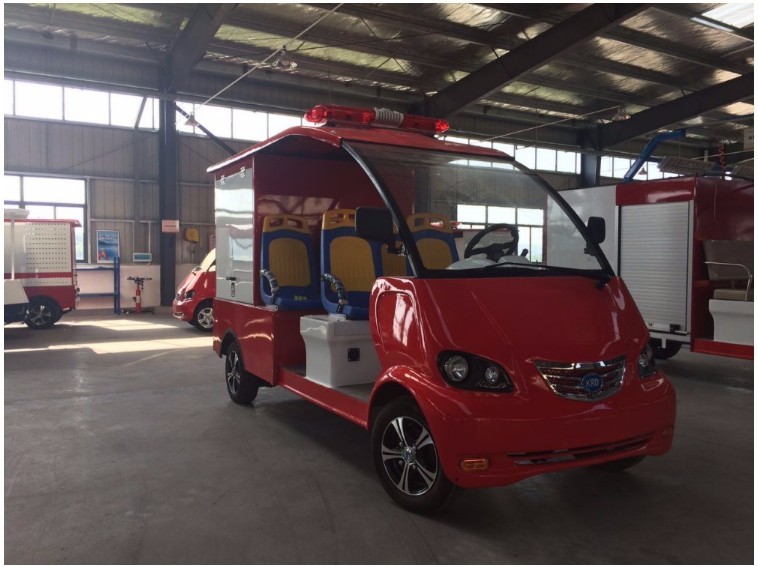 Eco Friendly Electric Fire Truck Fire Fighting Vehicle With Enclosed Cabin