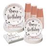 Buy cheap PC2094 Birthday Compostable Rose Gold Disposable Dinnerware Sets from wholesalers