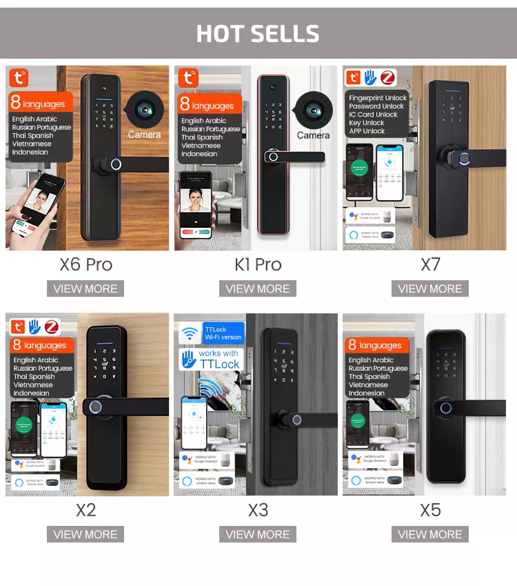 Aluminum Alloy Anti-Lock Biometric Fingerprint Keyless Tuya Smart Door Lock Electronic Digital Smart Door Lock