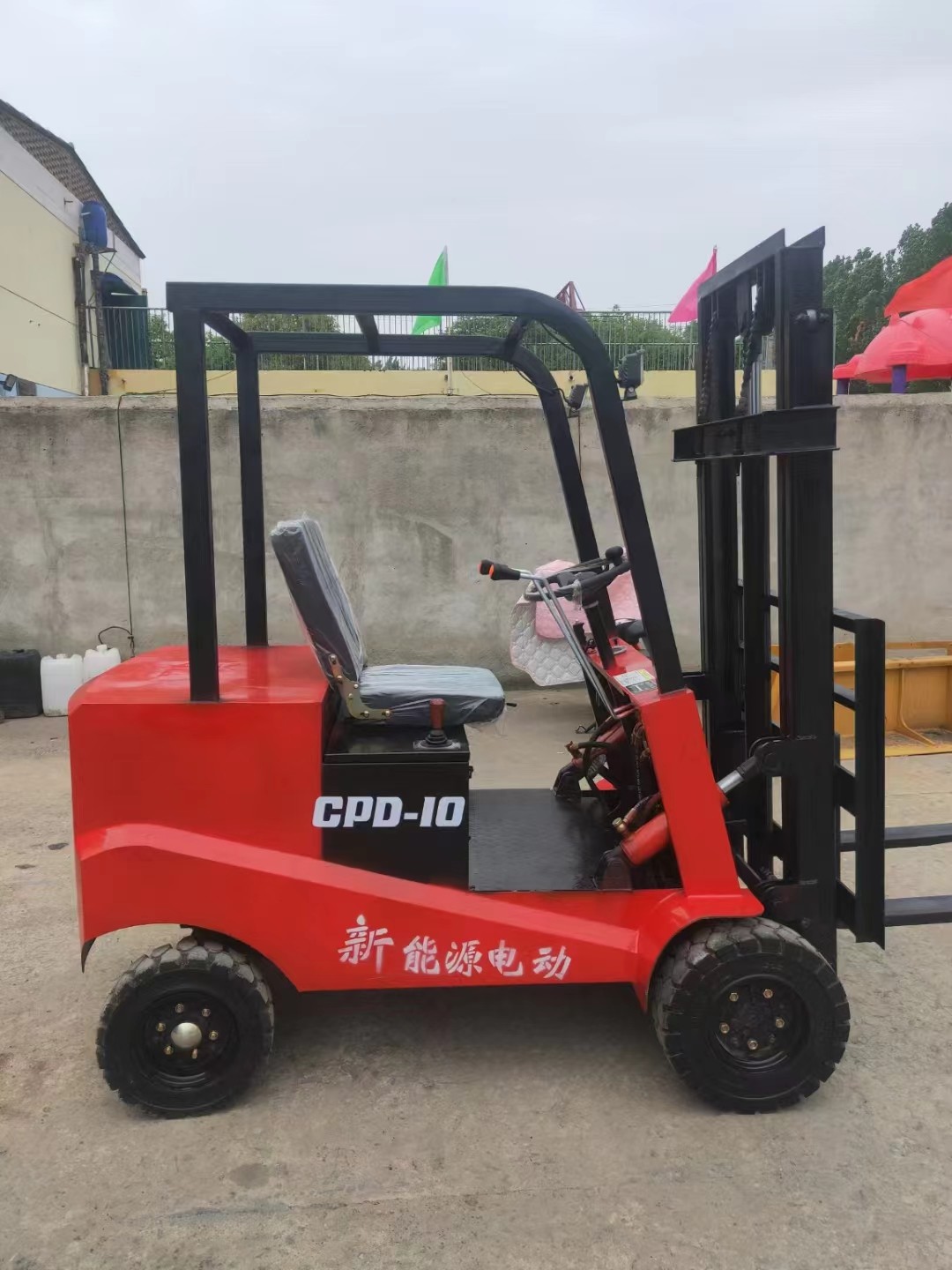 Electric 1 Ton Forklift 3m Lifting Height 12km/H Full Load Speed 60V Rated Voltage Manual Electric Forklift