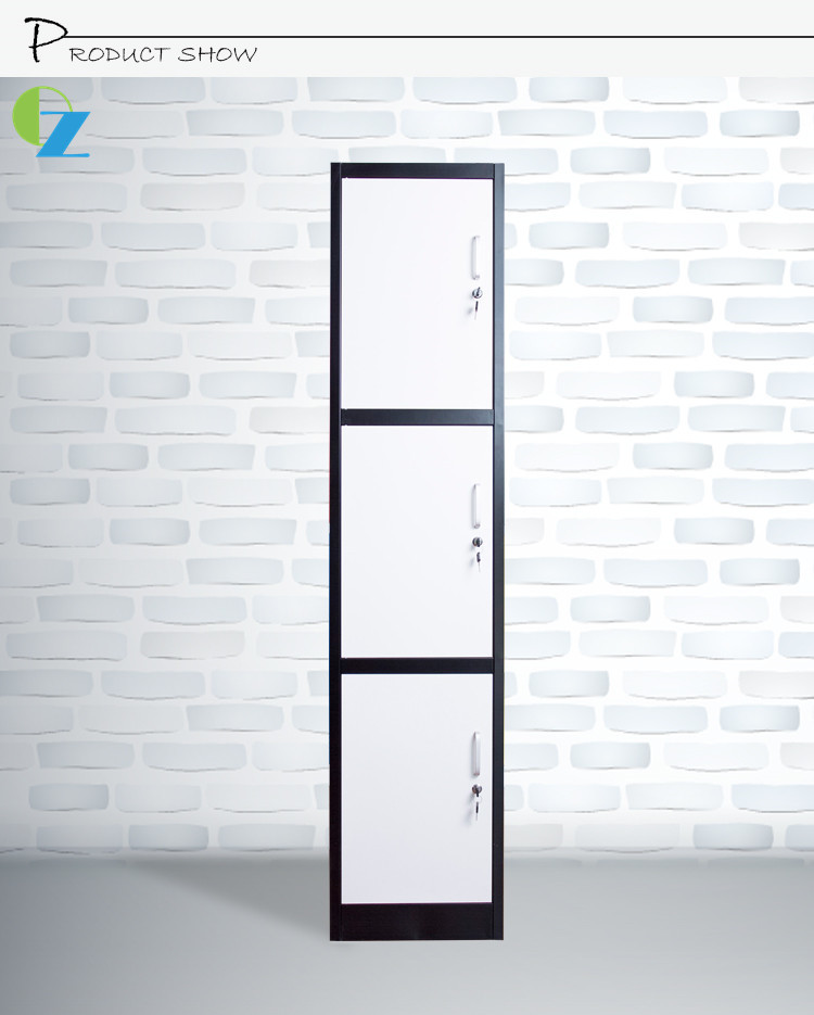 Clothes Single 3 Door Steel Locker Vertical 0.6mm thickness