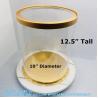 Buy cheap Tall Clear Cake Boxes With Ribbon - Gold Round Clear Cake Box For Birthday Cake | Wedding Cake Transparent Cake Box from wholesalers