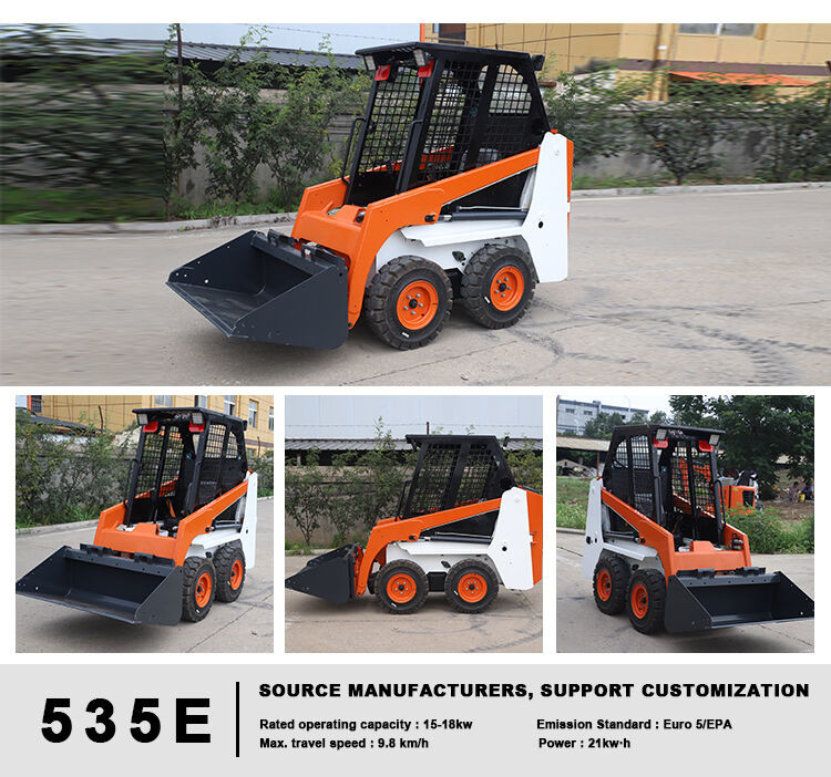 Multi Function 700kg Rated Load Mini Skid Steer Loader 21kw Tracked Excavator