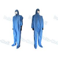 Buy cheap Safe Disposable Coverall Suit , SMS Disposable Blue Coveralls With Hood / Boots product