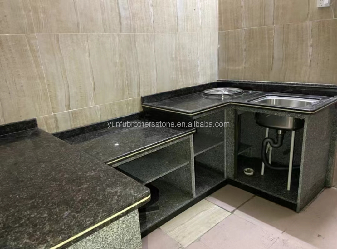 Park Modern British Brown Granite Stone Polished Surface for Kitchen Countertop Design