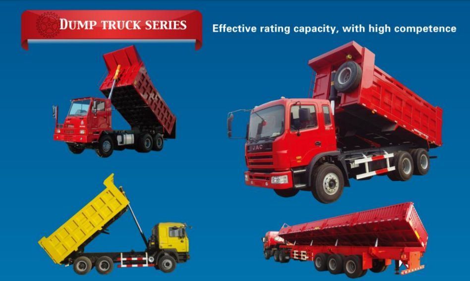12R22.5 Tires 3 Axle Tipper Semi Trailer for Heavy Duty Cargo Transport