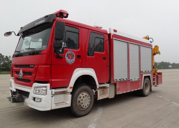 Buy cheap SINOTRUK HOWO Heavy Emergency Rescue Fire Truck 4x2 With 5 Ton Crane from wholesalers