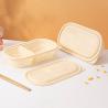 Buy cheap 500ml natural 2-grid corn starch food storage container can carry a lunch box from wholesalers