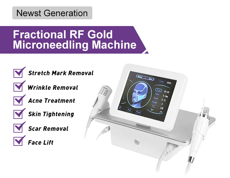 Portable Gold Micro Needle Equipment Radio Frequency Fractional RF Microneedle Machine For Ance Treatment