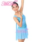 Drop Waist Sequin Modern Lyrical Dance Costumes With Flying Tape Bodice