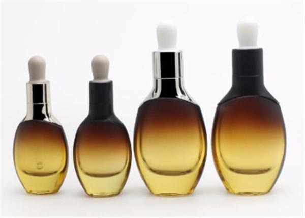 Buy cheap Unique Shaped 15ml 30ml Amber Glass Dropper Bottles For Essential Oil , Cosmetic Serum from wholesalers