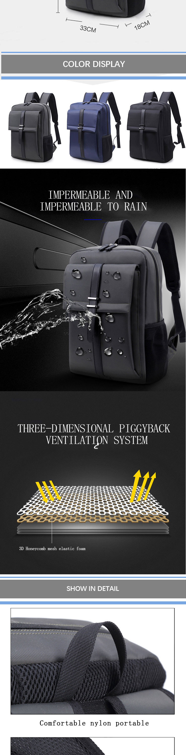Custom Logo 15.6 Inch Travel Laptop Bag business smart backpack With USB Charging Port