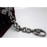 Men's Vintage Silver Plated 316l Titanium Stainless Steel Chain Cross Bracelet