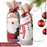 Buy cheap Christmas Wine Bags, Wine Bottles Gifts, Burlap Wine Drawstring Bags Holiday Burlap Wine Bags, Bottle Cover from wholesalers