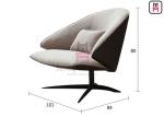0.8cbm Cashmere Upholstered Leisure Chair 4 Spoke