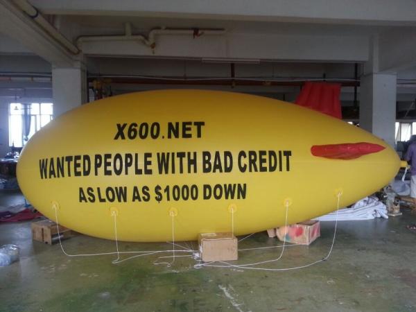 Buy cheap inflatable air yellow blimp with red wings for sale from wholesalers