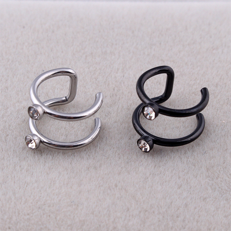 Wholesale Personality Punk Stainless Steel Non Pierced Ear Clip Cuff Earrings