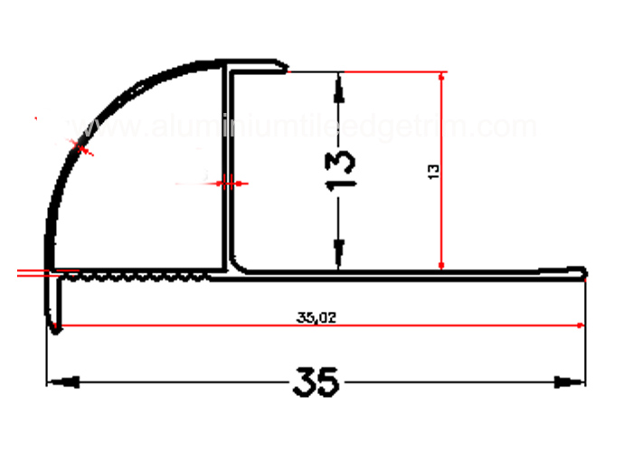 drawing of cream tile trim