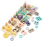 Geometric 14cm Wooden Math Toy Montessori Math Blocks Preschool Teaching