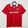 Buy cheap Classic Red Retro Soccer Jerseys Old Football Kits White Collar Cuffs from wholesalers