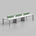 Wooden Office Furniture White Office Computer Desk 4 Seater Workstation